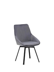Barker and Stonehouse Grey Velvet Swivel Dining Chair - Image 2 of 6