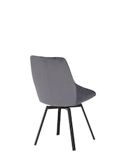 Barker and Stonehouse Grey Velvet Swivel Dining Chair - Image 4 of 6