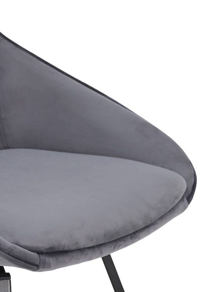 Barker and Stonehouse Grey Velvet Swivel Dining Chair - Image 6 of 6