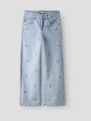 Name It Blue Wide Leg Heart Embroided Jeans - Image 1 of 4