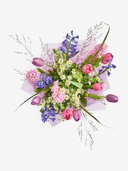 Lilac Purple Mother's Day Luxury Tulip and Hyacinth Fresh Flower Bouquet in Hatbox - Image 5 of 5