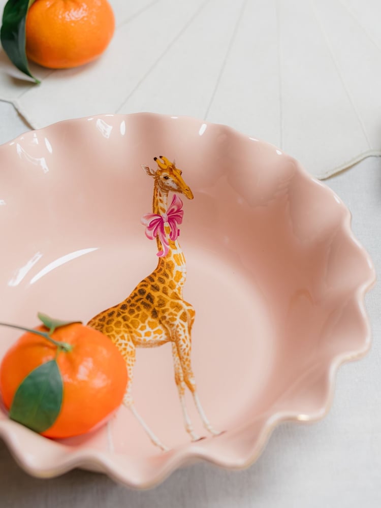 Yvonne Ellen Pink Giraffe Fruit Bowl - Image 1 of 2 Yvonne Ellen Pink Giraffe Fruit Bowl - Image 1 of 2