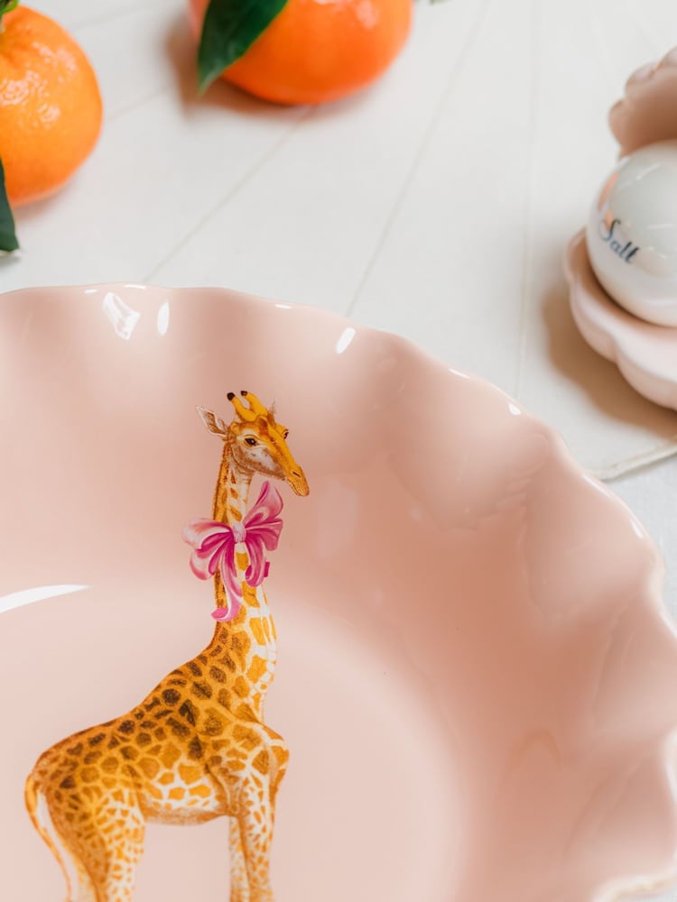Yvonne Ellen Pink Giraffe Fruit Bowl - Image 2 of 2 Yvonne Ellen Pink Giraffe Fruit Bowl - Image 2 of 2