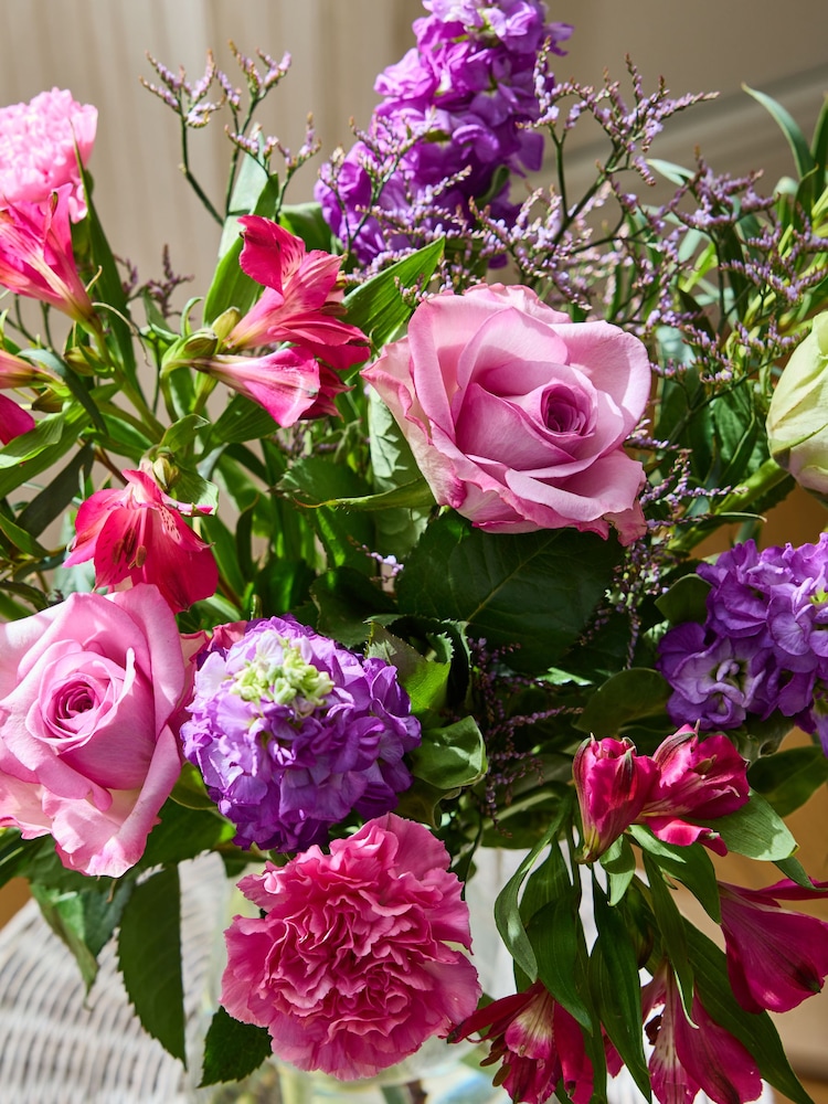 Rose, Carnation and Stocks Mixed Pastel Fresh Flower Letterbox Bouquet - Image 2 of 7