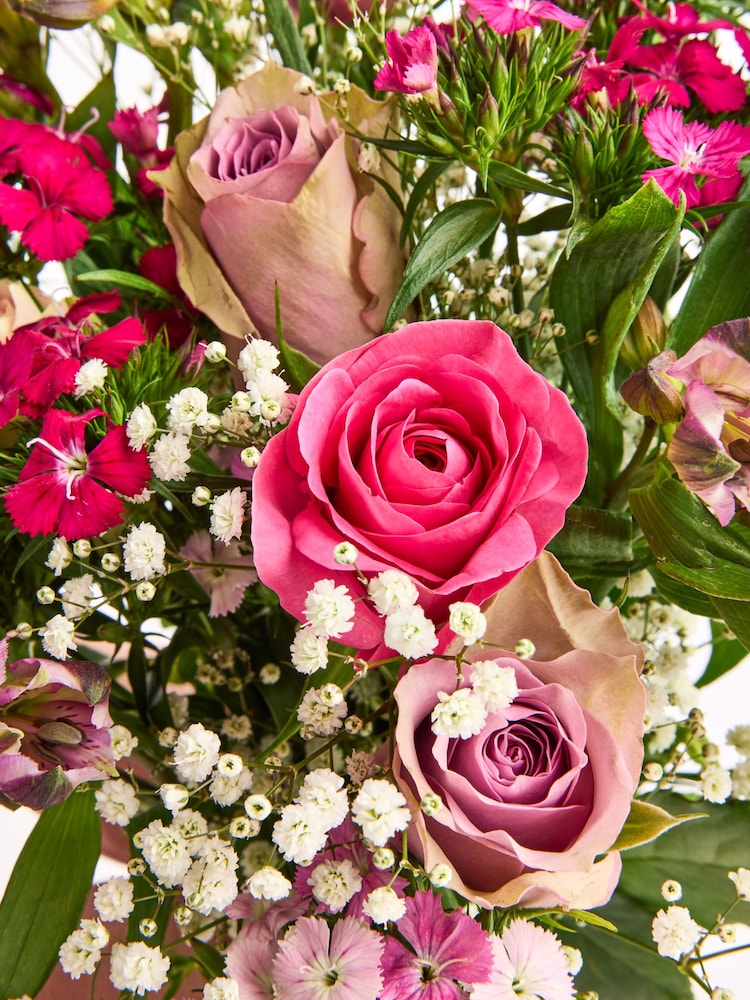 Rose, Carnation and Stocks Mixed Pastel Fresh Flower Letterbox Bouquet - Image 7 of 7