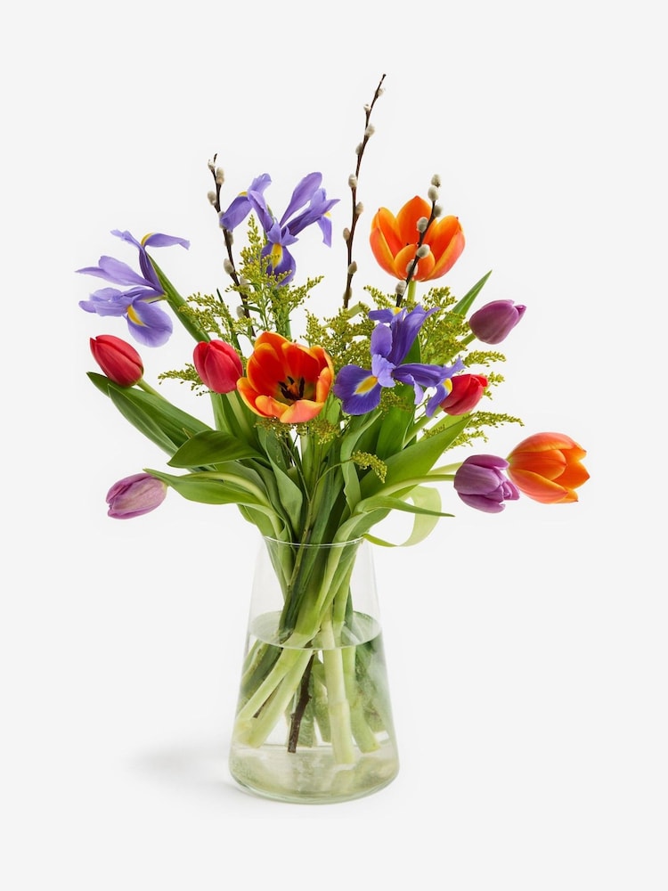 Pink/Purple Spring Mix Fresh Flower Letterbox Bouquet - Image 2 of 4