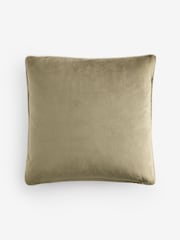 Light Green 50 x 50cm Matte Velvet Contrast Pipe Cushion - Image 1 of 1