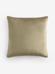 Light Green 50 x 50cm Matte Velvet Contrast Pipe Cushion - Image 3 of 3