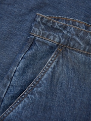 Drape Denim culottes Trousers - Imaginea 4 din 6