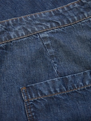 Drape Denim culottes Trousers - Imaginea 5 din 6