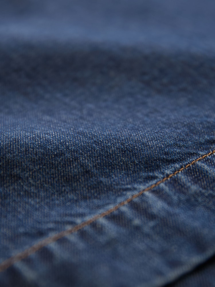 Drape Denim culottes Trousers - Imaginea 6 din 6