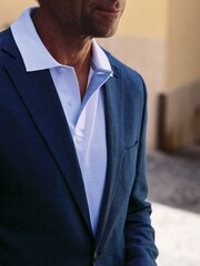 Brook Taverner Blue Herringbone Linen Blend Jacket - Image 5 of 9