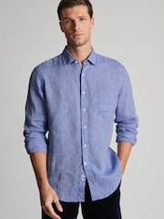 Brook Taverner Blue Pure Linen Shirt - Image 2 of 6