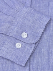 Brook Taverner Blue Pure Linen Shirt - Image 6 of 6
