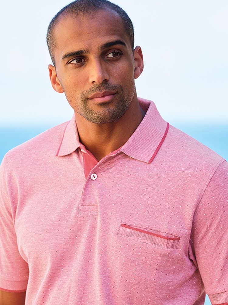 ורוד - Brook Taverner חולצת פולו מסיב כותנה בדוגמת נקודות עם מרקם - תמונה 1 מתוך 4 ורוד - Brook Taverner חולצת פולו מסיב כותנה בדוגמת נקודות עם מרקם - תמונה 1 מתוך 4