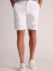 Brook Taverner White Linen Cotton Shorts - Image 1 of 4