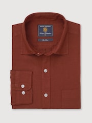 Brook Taverner Brown Pure Linen Shirt - Image 3 of 5