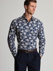Brook Taverner Blue Floral Print Cotton Shirt - Image 1 of 5