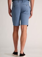 Brook Taverner Blue Textured Stretch Cotton Chino Shorts - Image 2 of 4