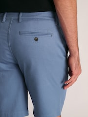 Brook Taverner Blue Textured Stretch Cotton Chino Shorts - Image 4 of 4