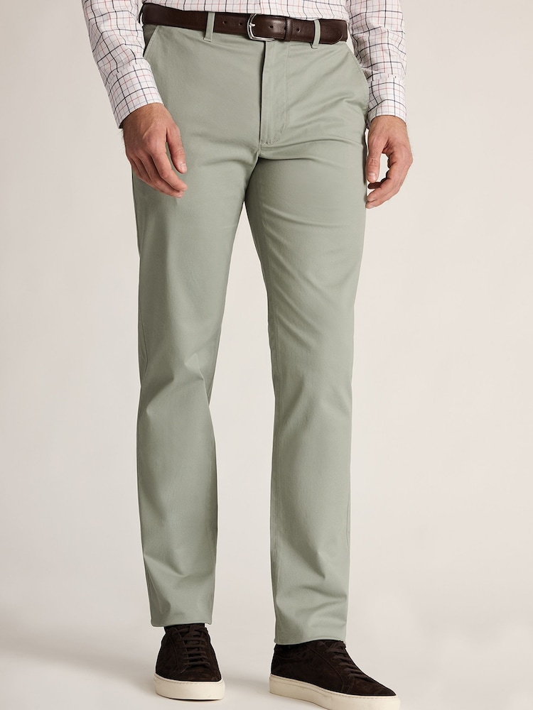 Brook Taverner Green Tailored Fit Cotton Stretch Chinos - Image 1 of 1