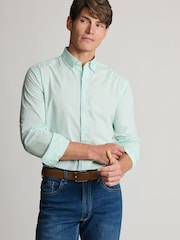 Brook Taverner Green End-on-End Cotton Shirt - Image 3 of 7