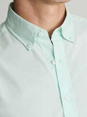 Brook Taverner Green End-on-End Cotton Shirt - Image 4 of 7