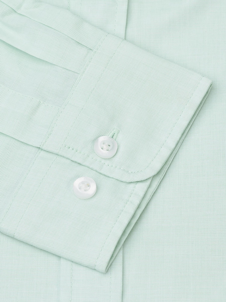 Brook Taverner Green End-on-End Cotton Shirt - Image 7 of 7