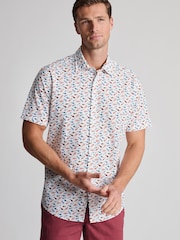 Brook Taverner White Print Short Sleeve Shirt - Image 1 of 5
