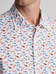 Brook Taverner White Print Short Sleeve Shirt - Image 2 of 5