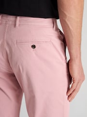 Brook Taverner Pink Tailored Fit Garment Dyed Cotton Stretch Trousers - Image 4 of 4