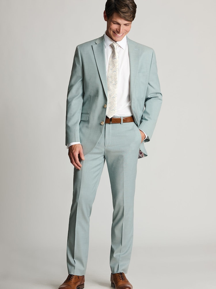 Brook Taverner Green Textured Suit Jacket - Image 2 of 9 Brook Taverner Green Textured Suit Jacket - Image 2 of 9