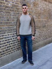 Dark Blue Twisted Straight Fit Authentic Stretch Denim Jeans - Image 3 of 7