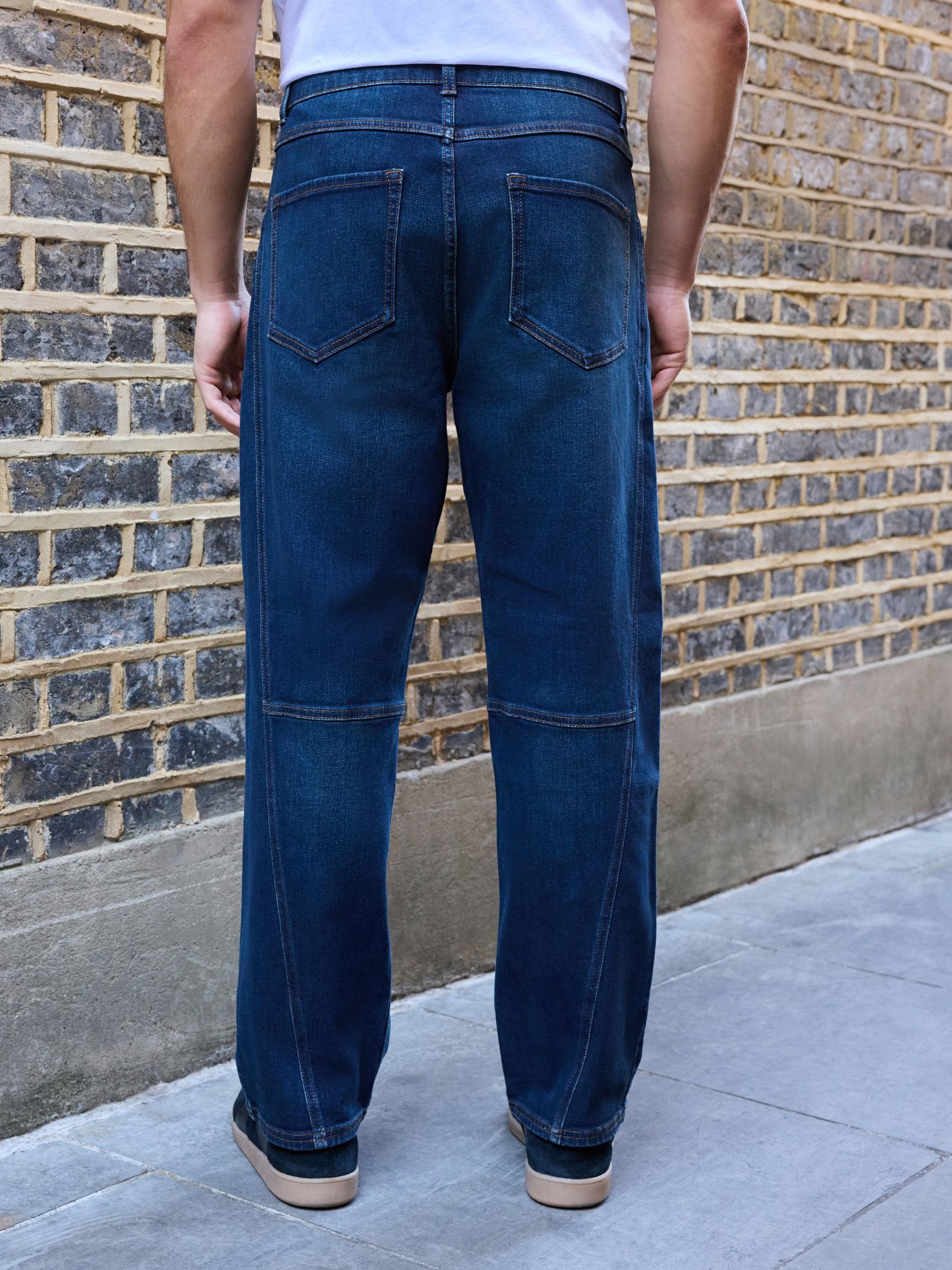 Buy Dark Blue Twisted Straight Fit Authentic Stretch Denim Jeans