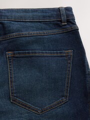 Dark Blue Twisted Straight Fit Authentic Stretch Denim Jeans - Image 9 of 10