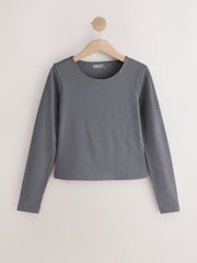 Pink/Brown/Grey Sculpted Crew Neck Long Sleeve T-Shirts 3 Pack - Image 2 of 6