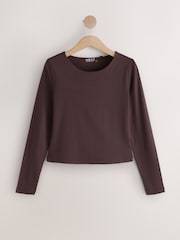 Pink/Brown/Grey Sculpted Crew Neck Long Sleeve T-Shirts 3 Pack - Image 3 of 6