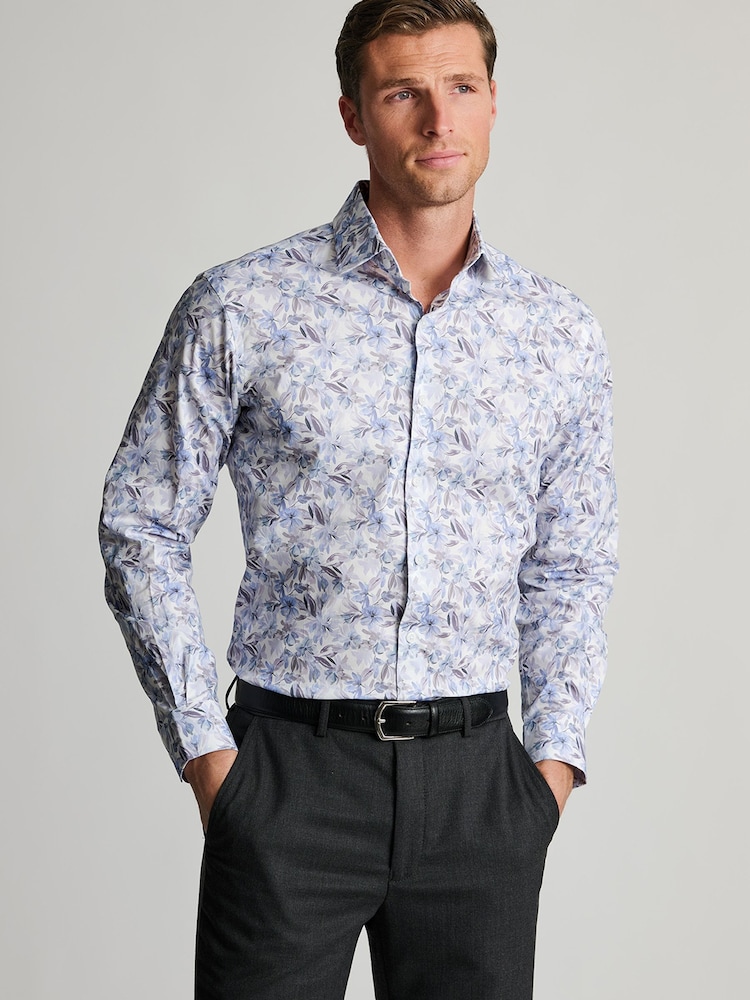 Brook Taverner Blue Floral Cotton Shirt - Image 1 of 5