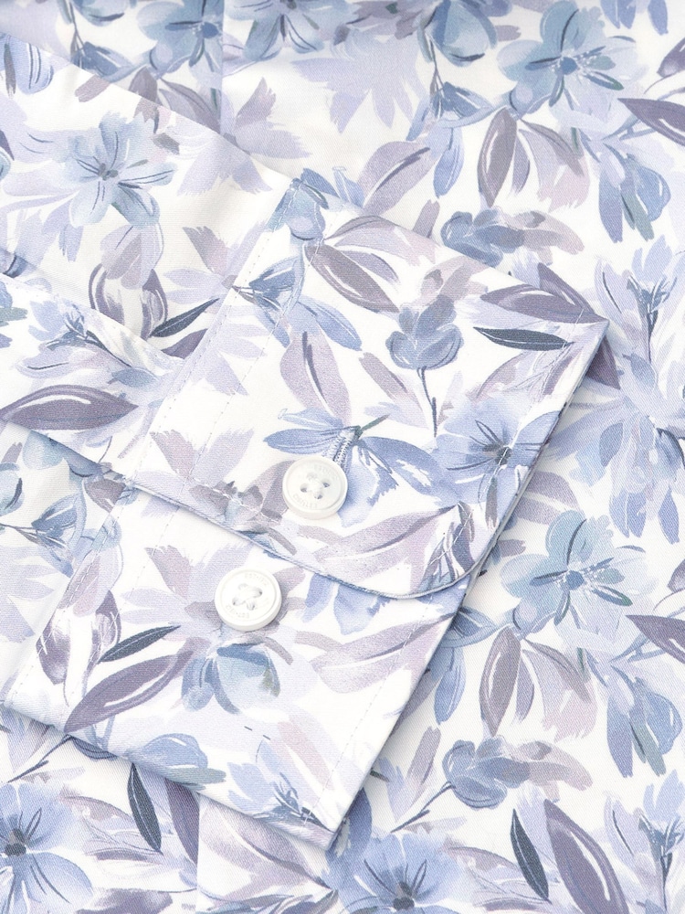 Brook Taverner Blue Floral Cotton Shirt - Image 5 of 5