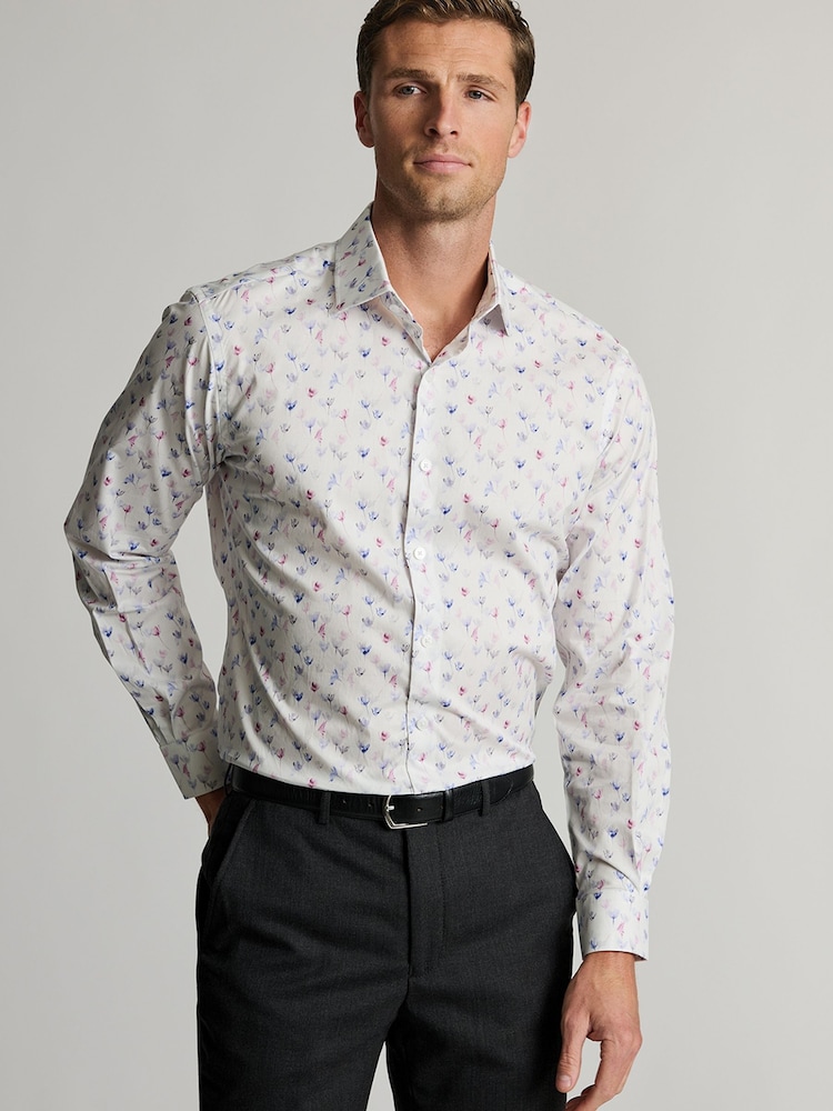 Brook Taverner White Floral Cotton Shirt - Image 1 of 5