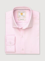 Brook Taverner Pink Fine Stripe Cotton Shirt - Image 5 of 7