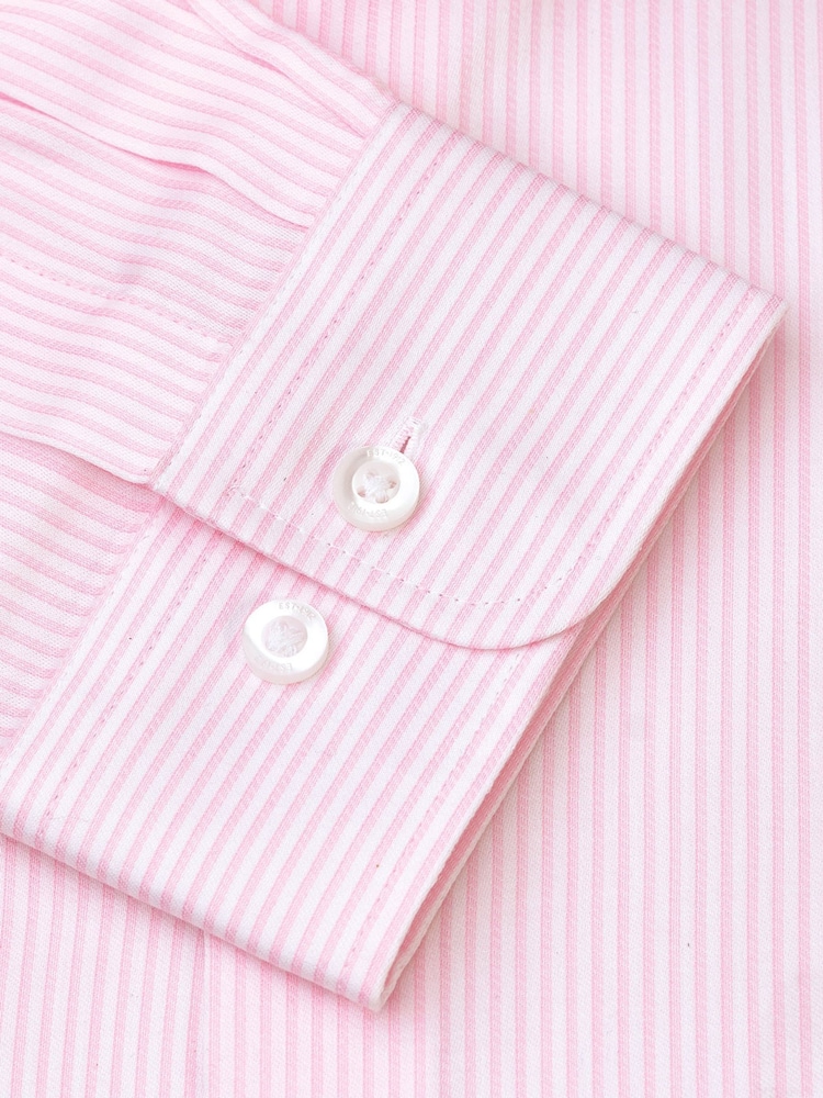 Brook Taverner Pink Fine Stripe Cotton Shirt - Image 7 of 7