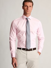 Brook Taverner Pink Tailored Fit Butchers Stripe Cotton Shirt - Image 3 of 7