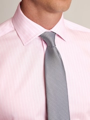 Brook Taverner Pink Tailored Fit Butchers Stripe Cotton Shirt - Image 4 of 7