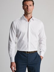 Brook Taverner White Textured Stripe Egyptian Shirt - Image 1 of 7