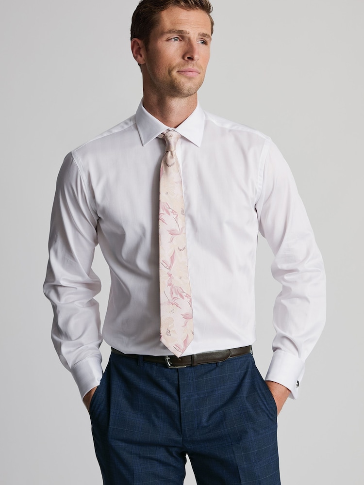 Brook Taverner White Textured Stripe Egyptian Shirt - Image 2 of 7