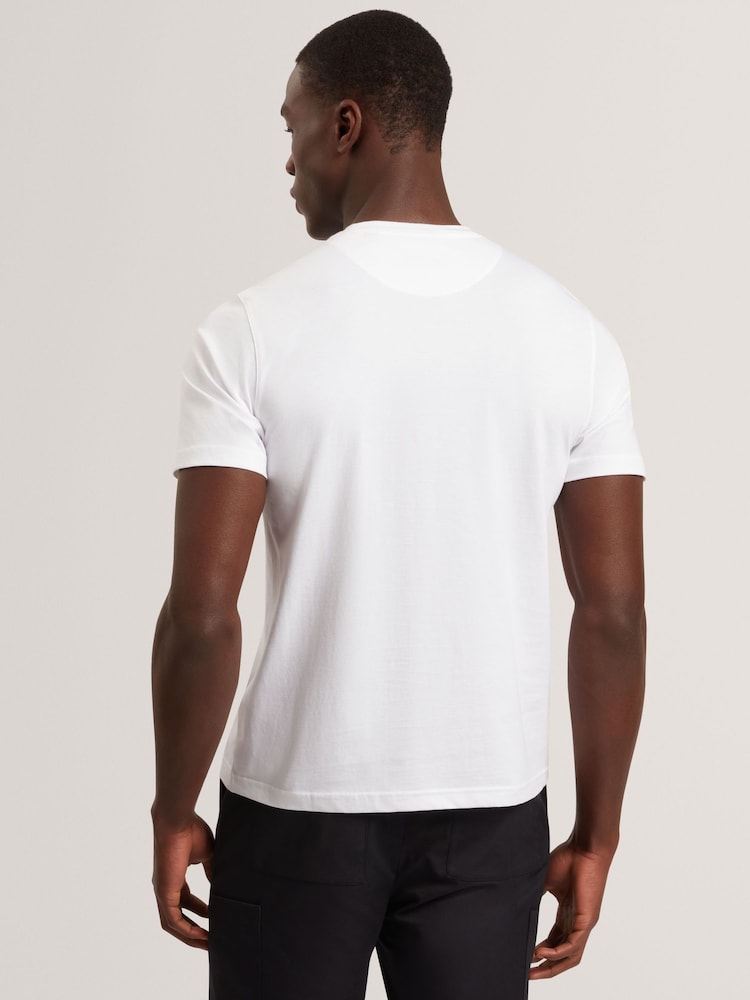 Ted Baker White Short Sleeve Chest Graphic T-Shirt - Image 2 of 6