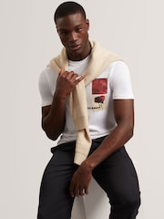 Ted Baker White Short Sleeve Chest Graphic T-Shirt - Image 3 of 6