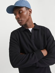 JACK & JONES Black Long sleeve Sweat Polo Shirt - Image 3 of 6