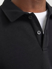 JACK & JONES Black Long sleeve Sweat Polo Shirt - Image 4 of 6